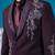 maroon floral design tuxedo with hand embroidery work