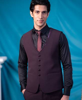 maroon floral design tuxedo with hand embroidery work 3