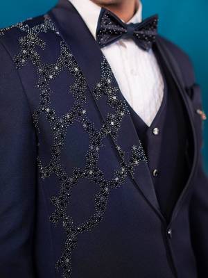 purple embroidered tuxedo for men wedding wear 4