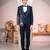 navy blue tuxedo with nature scenic print and hand embroidery