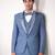 powder blue embroidered tuxedo with contemporary design