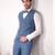 powder blue embroidered tuxedo with contemporary design