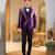 ombre purple velvet tuxedo with celestial star embroidery