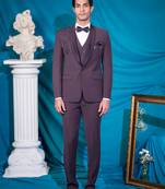 dusty maroon embroidered tuxedo for men