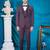 dusty maroon embroidered tuxedo for men