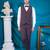 dusty maroon embroidered tuxedo for men