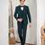 peacock green embroidered tuxedo set for men