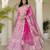 Pink Embroidered crepe Lehenga set with Choli and dupatta