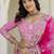 Pink Embroidered crepe Lehenga set with Choli and dupatta