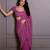 Magenta embroidered georgette saree