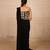Black embroidered crepe saree