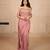 Pink embroidered crepe saree