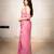 Pink embroidered crepe saree