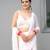 White embroidered georgette saree