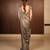 Grey embroidered satin saree