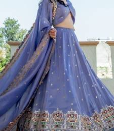 BLUE TISSUE Sequin AND THREAD LEHENGA & BLOUSE AND DUPATTA