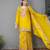 Yellow embroidered chiffon sharara set