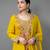 Yellow embroidered chiffon sharara set