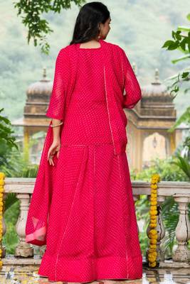 PINK BHANDHINI GEORGETTE GOTA PATTI LEHENGA Blouse AND DUPATTA 4