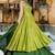 GREEN SILK Embroidered KURTA AND SKIRT AND DUPATTA