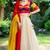 OFF WHITE SILK LACE LEHENGA AND MULTI-COLOUR BLOUSE AND DUPATTA