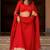 RED GRORGETTE LACE BHANDHINI LAEHENGA AND BLOUSE AND DUPATTA