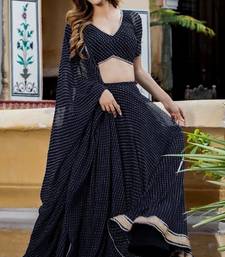 BLACK GEORGETTE LACE LEHENGA BLOUSE AND DUPATTA