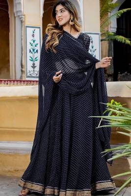 BLACK GEORGETTE LACE LEHENGA BLOUSE AND DUPATTA 1