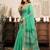 teal green linen ikat saree