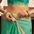 teal green linen ikat saree