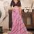 coral pink linen paisley & geomatric saree