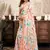 white linen color block saree