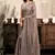 beige linen checked saree