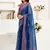 navy blue linen kalamkari & ajrakh saree