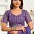 purple linen geomatric saree