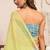 Women bright yellow linen striped & geomatric saree