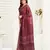 maroon linen ethnic motifs saree
