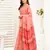peach linen ikat saree