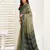 cream linen zig zag & chevron saree