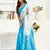 white linen leaf saree