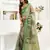 green linen floral & ethnic motifs saree