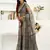 dusty green linen floral & ethnic motifs saree