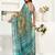 Women petrol linen ethinic motifs saree