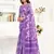 purple linen   floral and bird motifs saree