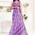 Women purple linen  floral and bird motifs saree