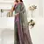 multicoloured linen ikat & floral saree
