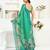 rama green linen floral saree
