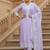 Lavender georgette thread embroidery work kurti pant with dupatta
