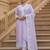 Lavender georgette thread embroidery work kurti pant with dupatta