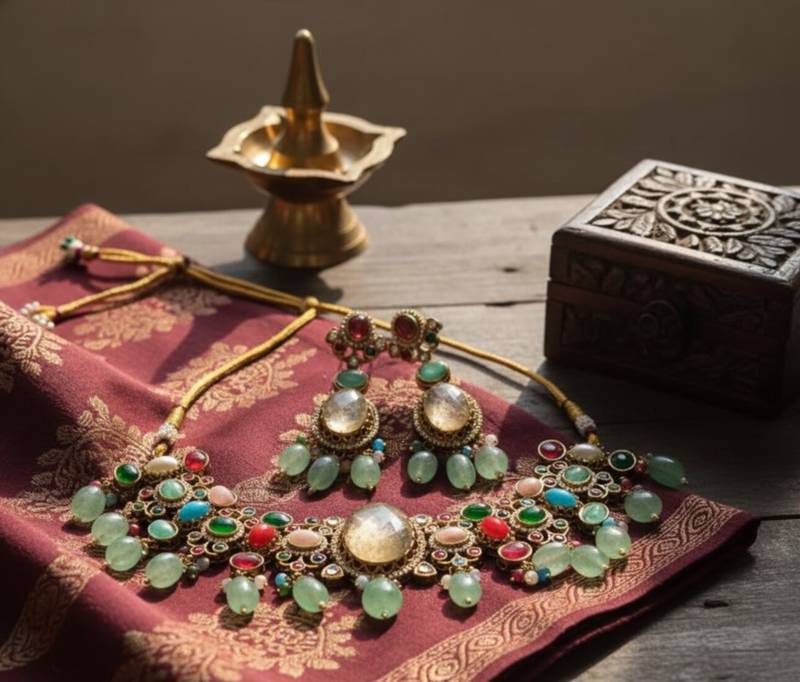 Royal Pearl & Crystal Jewelry Set